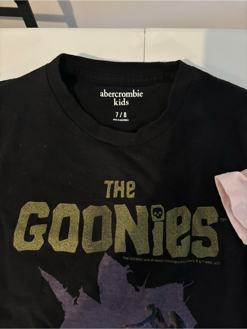 abercrombie kids Black Goonies Graphic Tee & Light Pink Crewneck Tee - Picture 2 of 3
